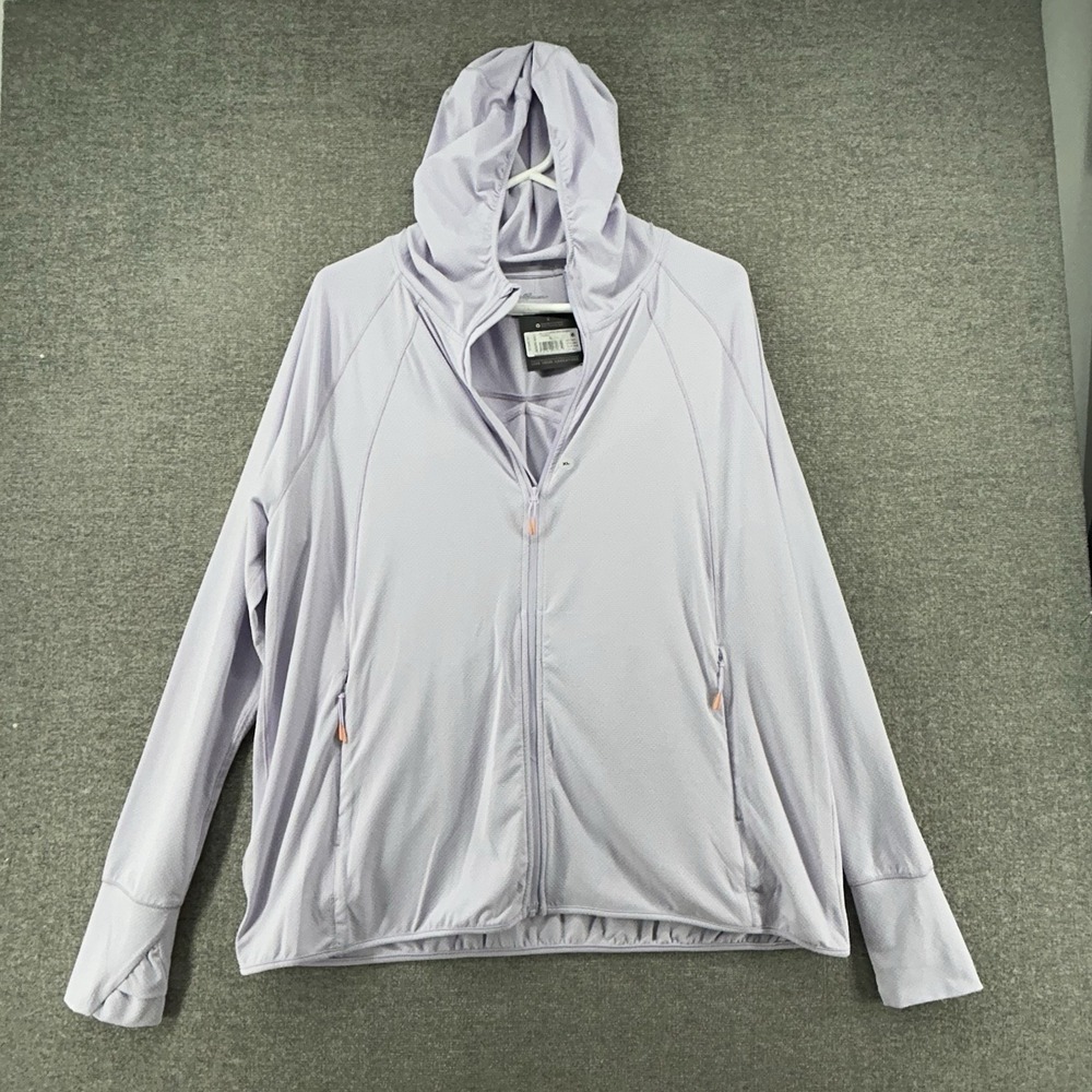 Eddie Bauer Freeshade Hoodie Women Size XL Lilac Full Zip Lightweight NEW $99